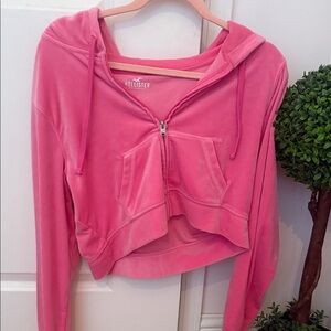 Hollister Women's Vibrant Pink soft Zip-Up Hoodie